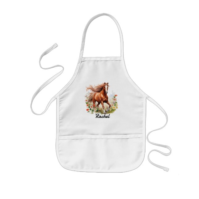 Tablier Enfant Cheval sauvage de Sorrel Rouge (Devant)