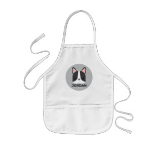 Tablier Enfant Chien-taureau français mignon avec nom personnalis