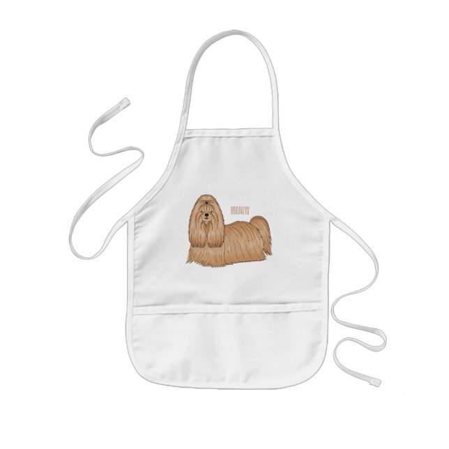 Tablier Enfant Chih tzu long cheveux dessin de chien (Devant)