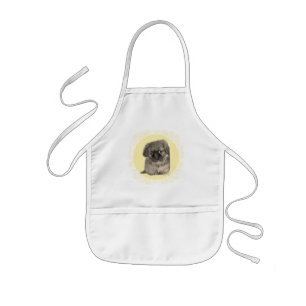 Tablier Enfant Chiots Pékinois Jaune