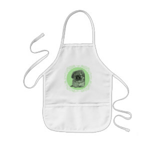 Tablier Enfant Chiots Pékinois Vert