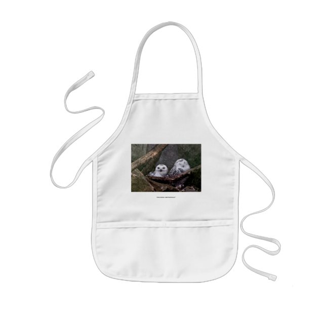 Tablier Enfant Chouette Harfang Couple Art Bois Faune (Devant)