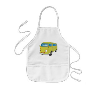 Tablier Enfant Classic lime green van cartoon