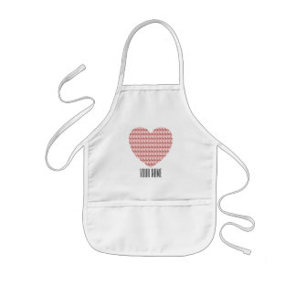 Tablier Enfant Coeur de cerf rose saumon Nom personnalisé