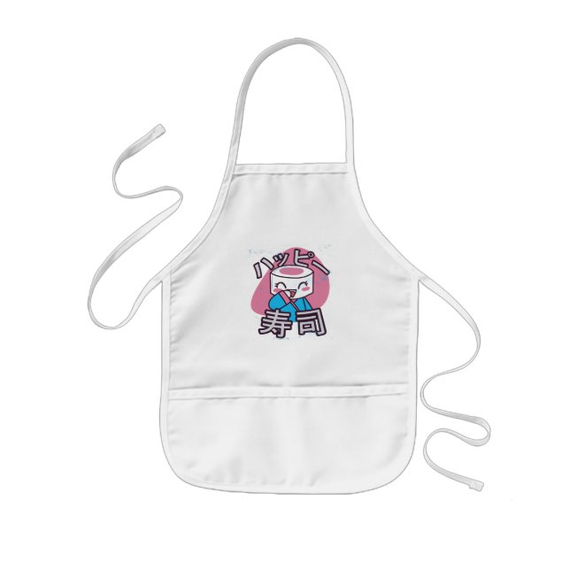 Tablier Enfant Conception de dessin animé de maître de sushi drôl (Devant)