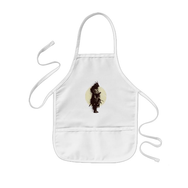 Tablier Enfant Conception de silhouette de guerrier samouraï supe (Devant)