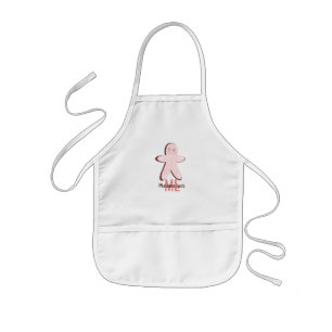 Tablier Enfant Cookie glacé au gingembre rose de Noël