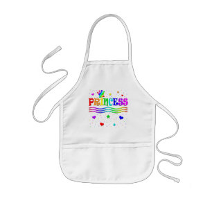 Tablier Enfant Couronne de princesse arc-en-ciel de dessin animé