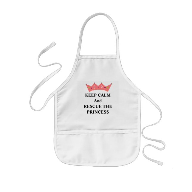 Tablier Enfant Couronne de princesse Garde ton calme (Devant)