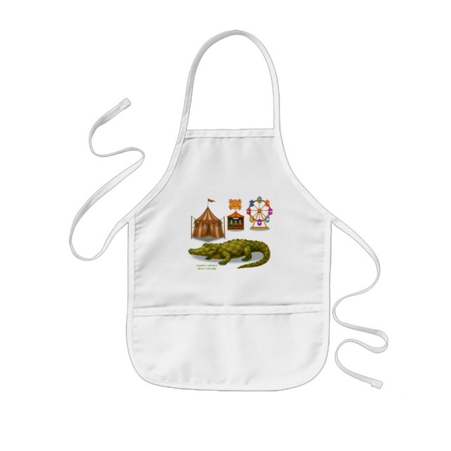 Tablier Enfant Crawford, crocodile de cirque peint (Devant)