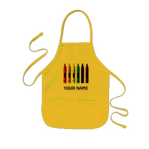 Tablier Enfant Crayons Nom Kids Cute Yellow Crayon Apron