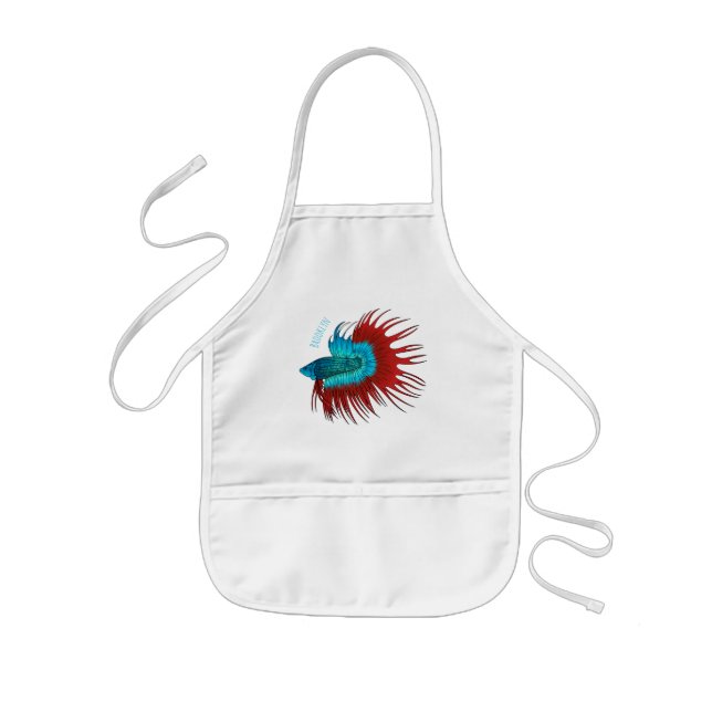 Tablier Enfant Crowntail betta fish dessin animé (Devant)