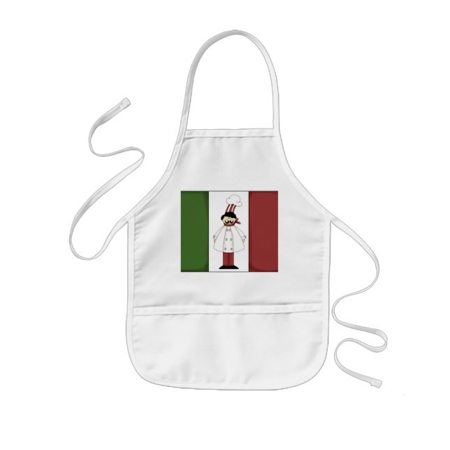 Tablier Enfant Cuisine cuisinière italienne amusant tablier enfan (Devant)
