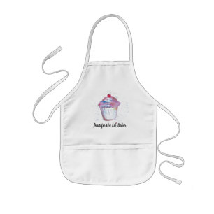 Tablier Enfant Cupcake d'aquarelle Lil' Baker personnalisé