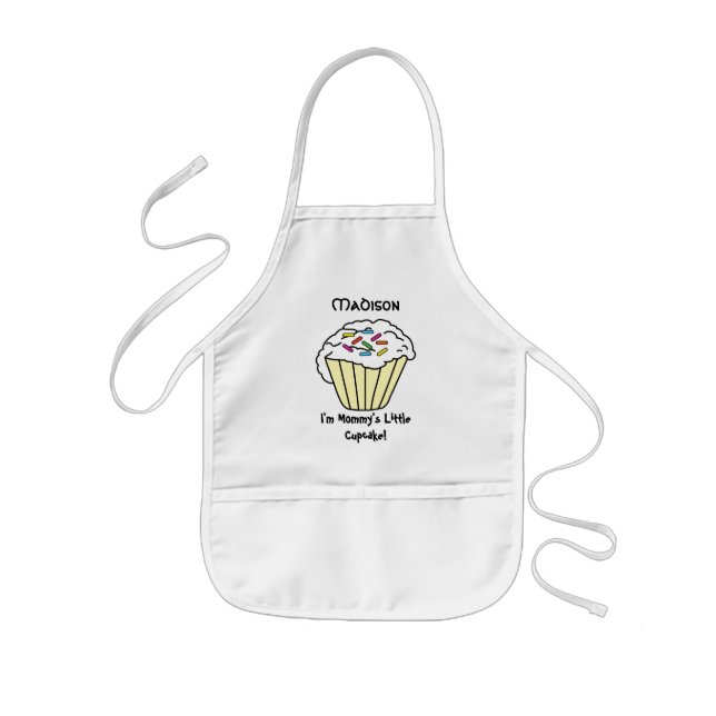 Tablier Enfant Cupcake 🧁 Jaune de maman (Devant)
