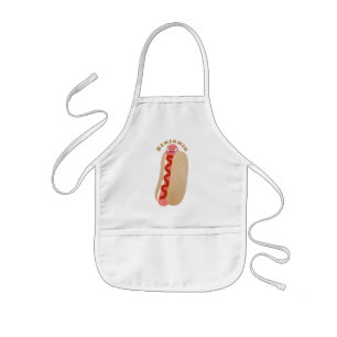 Tablier Enfant Curieux hot dog Weiner dessin animé
