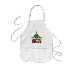 Tablier Enfant Custom Charlie Brown et amis Anniversaire hivernal