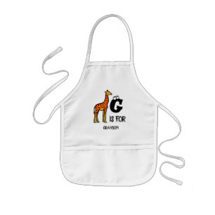 Tablier Enfant Custom monogram G is for Giraffe cute giraffes