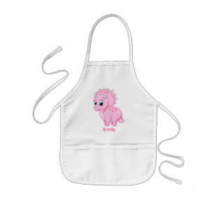 Tablier Enfant Cute Baby Pink Triceratops Dinosaur