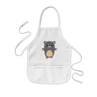 Tablier Enfant Cute Big Blue Cartoon Ours Enfants Apron
