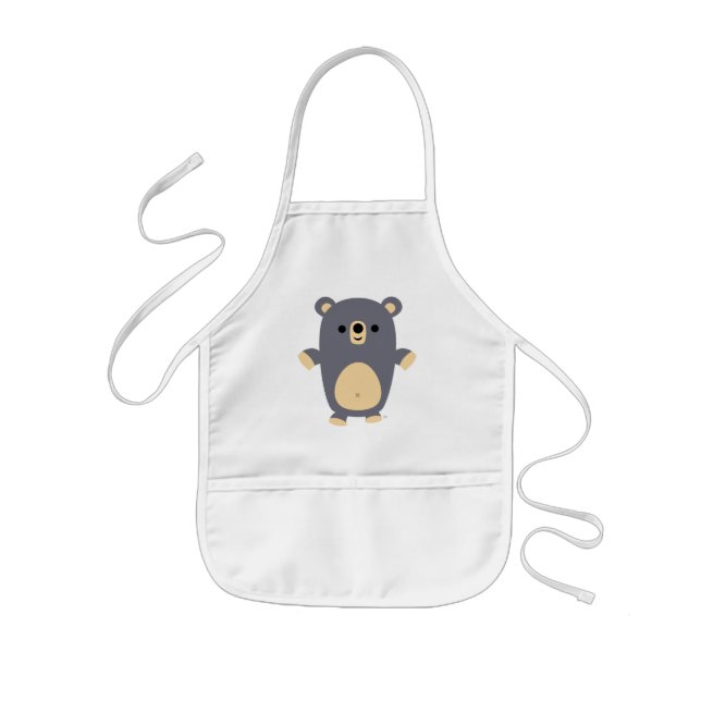 Tablier Enfant Cute Big Blue Cartoon Ours Enfants Apron (Devant)