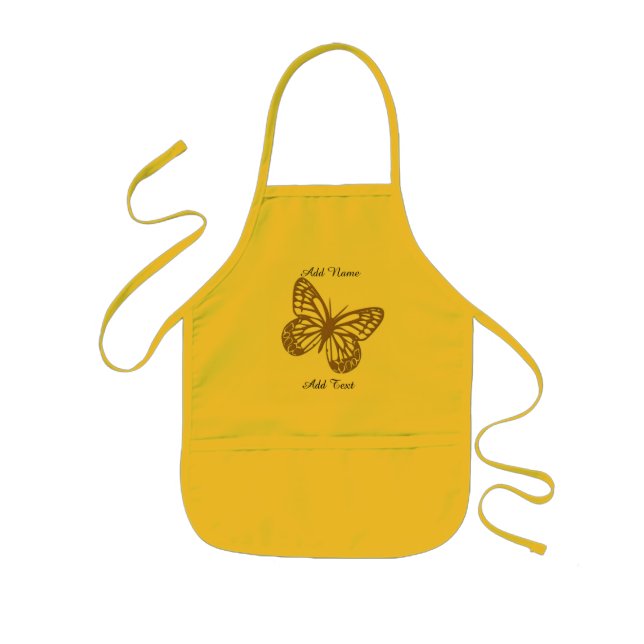 Tablier Enfant Cute Bright Giant Butterfly Custom Texte Kids Apro (Devant)