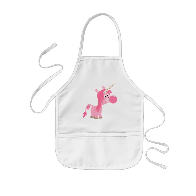 Tablier Enfant Cute Cartoon Bubble Gum Unicorn Enfants Apron (Devant)