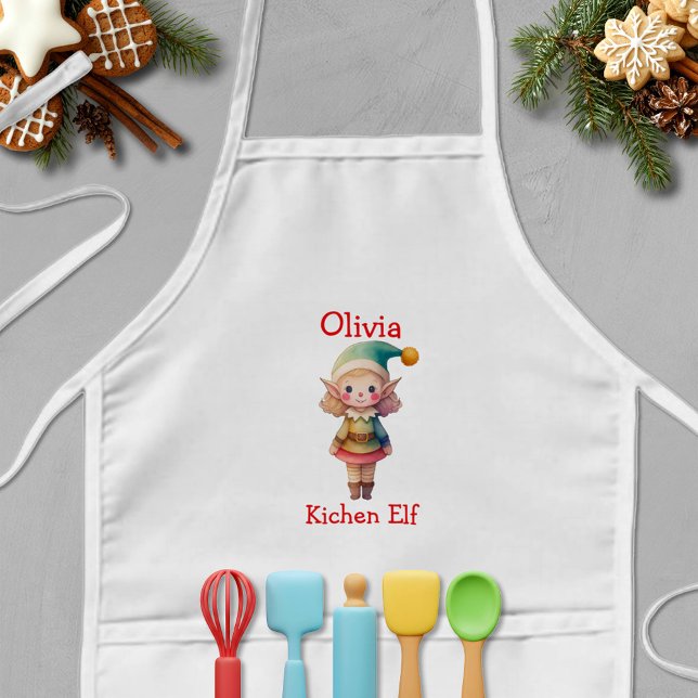 Tablier Enfant Cute Christmas Elf Personalized (Créateur téléchargé)