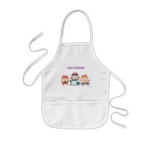 Tablier Enfant Cute confiture session dessin animé musicien humou