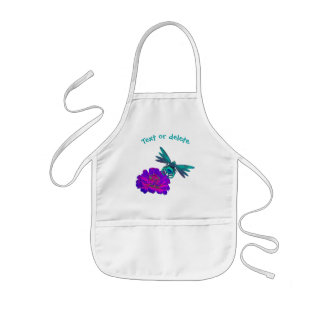 Tablier Enfant Cute dragonfly Fleur rose brillant Personnalisé