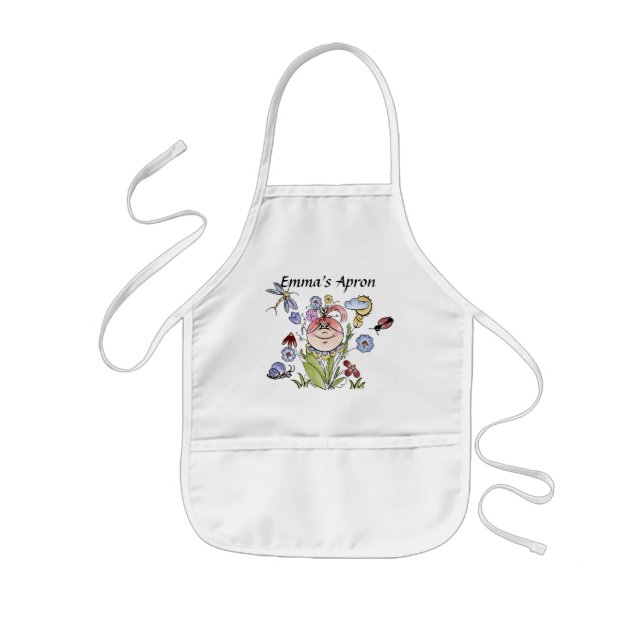Tablier Enfant Cute Fleur Personnalisée Jardin Fée (Devant)