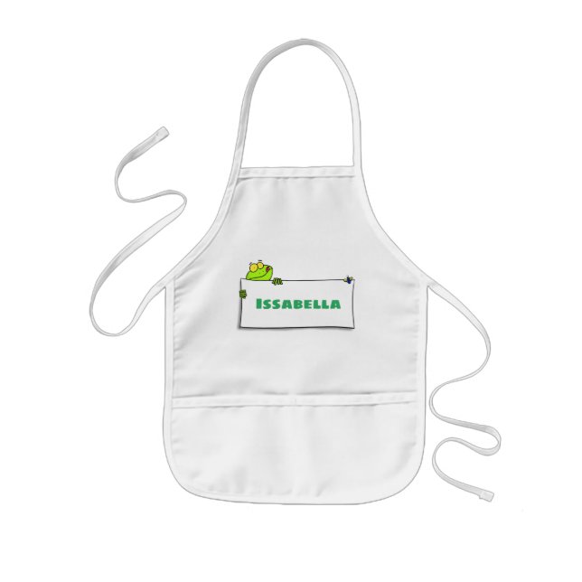 Tablier Enfant Cute green frog sign cartoon illustration (Devant)