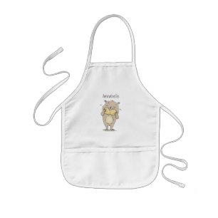 Tablier Enfant Cute happy smiling hamster with peanut cartoon
