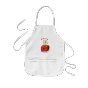 Tablier Enfant Cute kawaii toast and red toaster cartoon