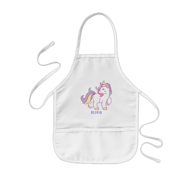 Tablier Enfant Cute Magique Unicorn Personnalisé (Devant)