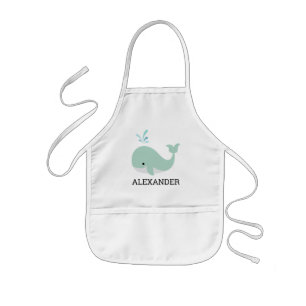 Tablier Enfant Cute Mint Green Whale personnalisée