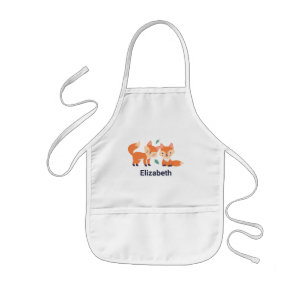 Tablier Enfant Cute Orange Foxes Graphic Illustration