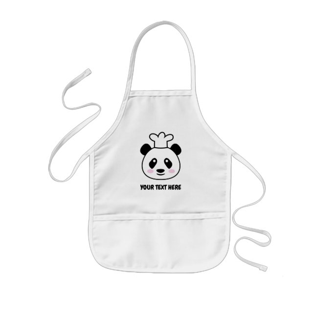 Tablier Enfant Cute panda ours chef casquette petit's bib cuisine (Devant)