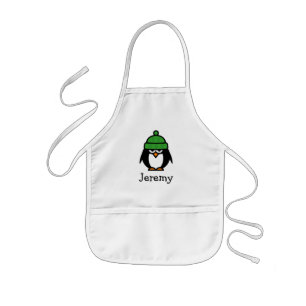 Tablier Enfant Cute penguin cartoon apron for kids   Custom name
