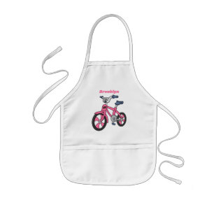 Tablier Enfant Cute pink kids bicycle cartoon illustration