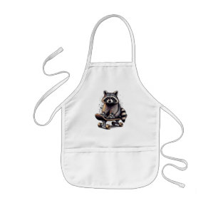 Tablier Enfant Cute Skateboard Raccoon Amusant Animal Nature Art