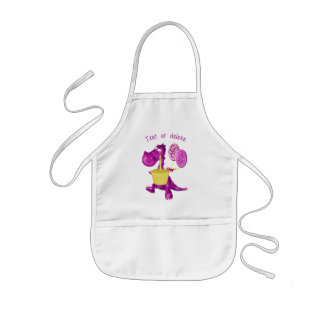 Tablier Enfant Cute violet dragon Ballons Cupcake Personnalisé