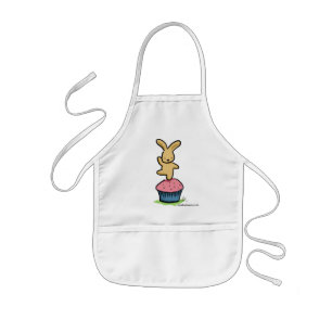 Tablier Enfant Danse de lapin sur un petit gâteau