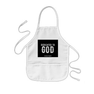 TABLIER ENFANT DÉDIÉ À DIEU COOL PERSONNALISABLE TEXTE BLANC