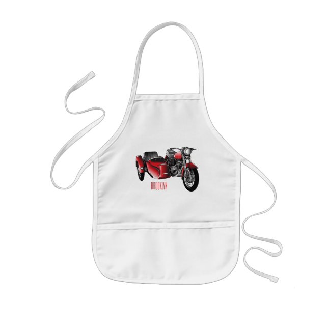 Tablier Enfant dessin animé de la moto Sidecar (Devant)