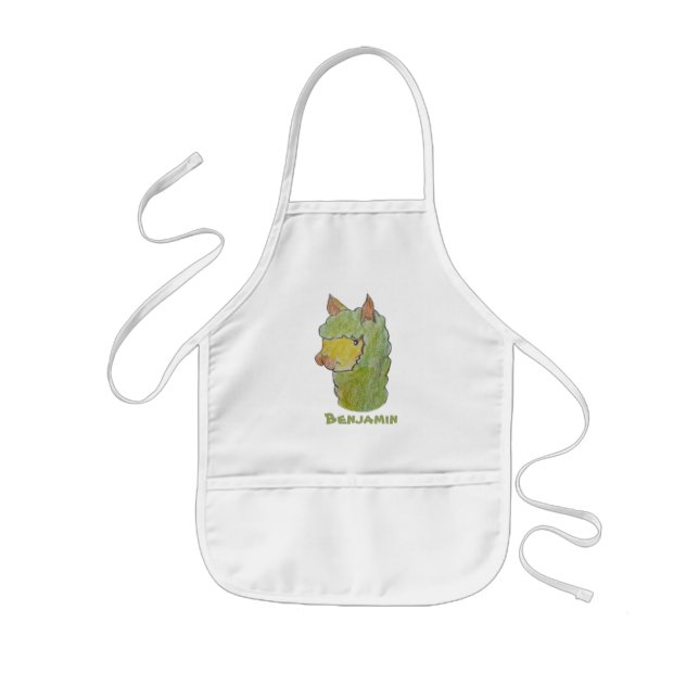 Tablier Enfant Dessin de visage d'alpaca mignon  (Devant)