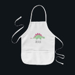 Tablier Enfant Dinosaure de Boys<br><div class="desc">This cute,  cool and modern apron feels a stegosauus dinosaur cartoon,  and can be personalized with your boys name. Parfait pour tout dinosaure loving kid. Check out our store for other gorgeous toddler's jurassic dinosaur designs !</div>