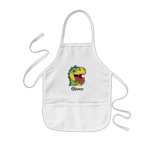 Tablier Enfant Dinosaure heureux mangeant de la pastèque