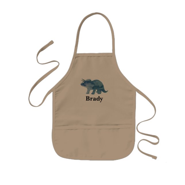 Tablier Enfant Dinosaure Nom personnalisé Apron pour enfants (Devant)