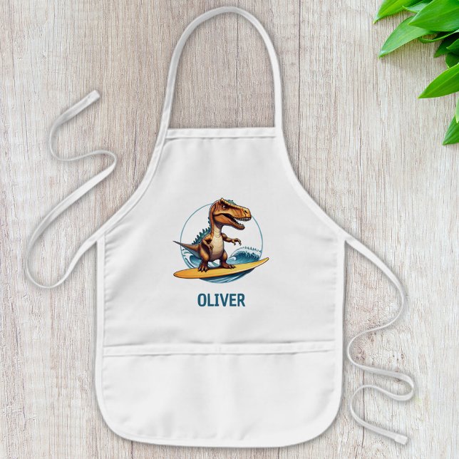 Tablier Enfant Dinosaure Trex Surfeur (Créateur téléchargé)
